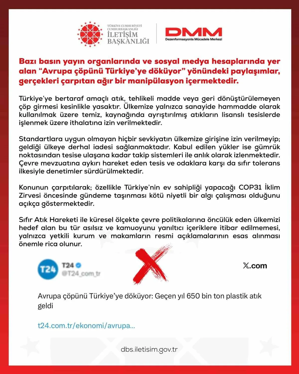 DMM, Avrupa çöpünün Türkiye'ye döküldüğü iddiasını ağır manipülasyon olarak niteledi