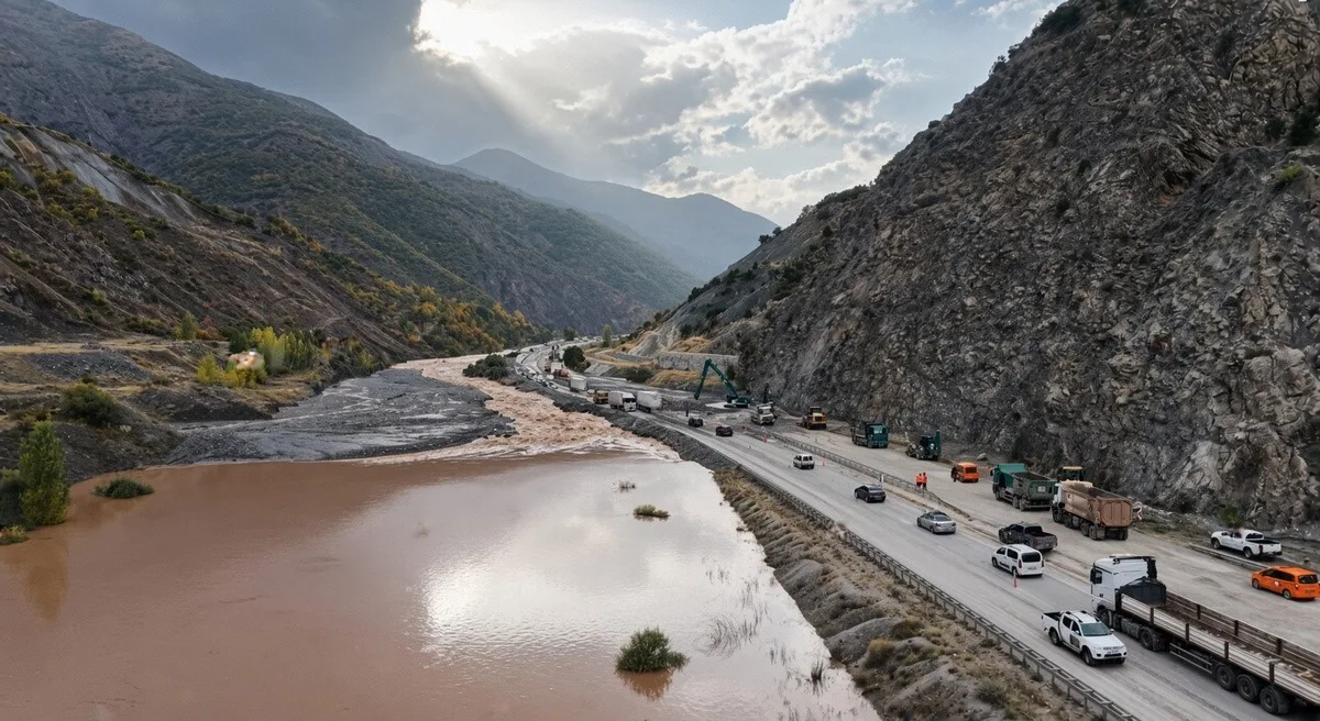 Erzincan-Erzurum kara yolunda sel ve heyelan tahribatı havadan görüntülendi