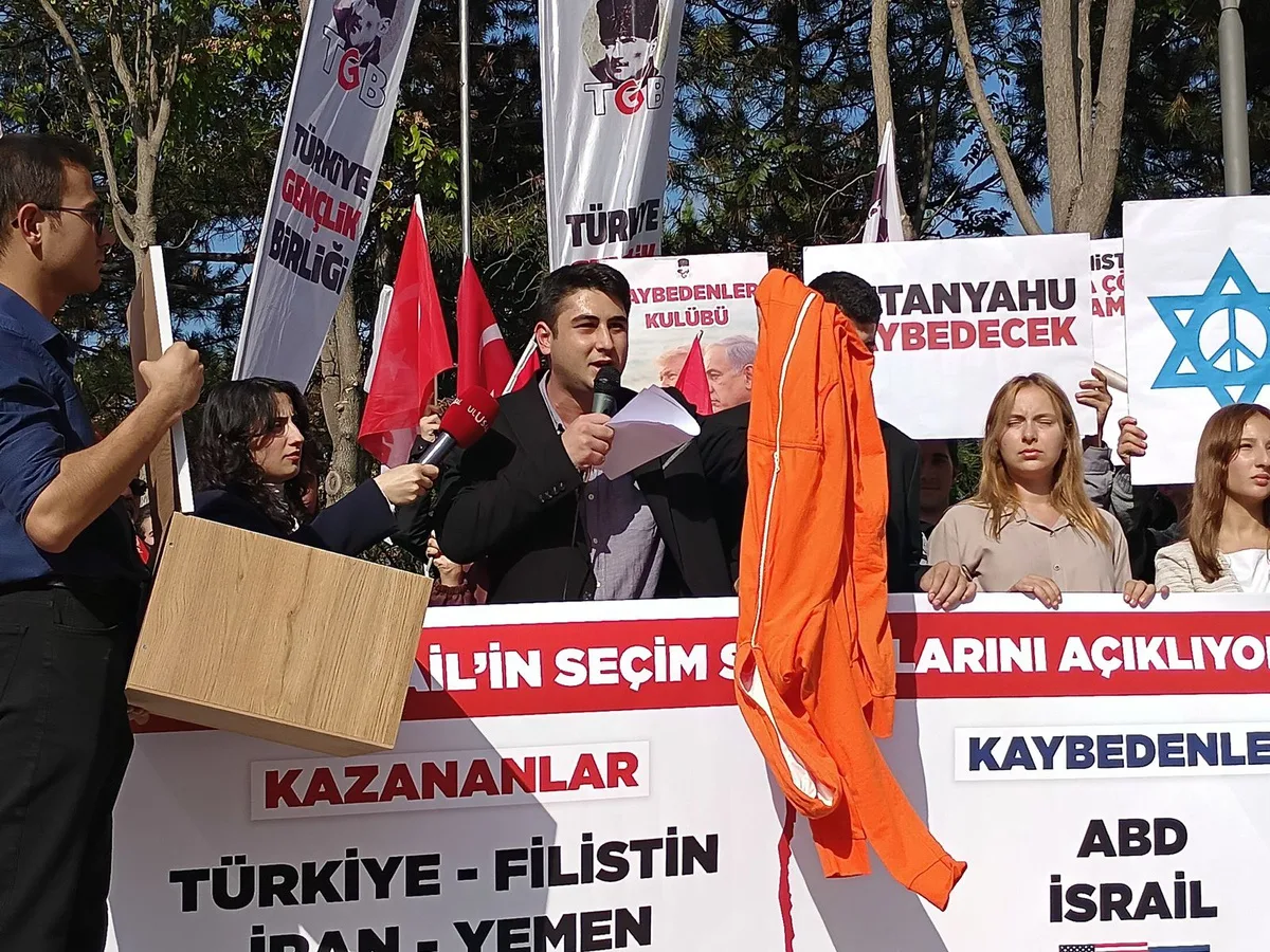TGB Başkanı Çelik, Ankara'da İsrail seçimi öncesi Netanyahu'ya 'yargılanacaksın' dedi