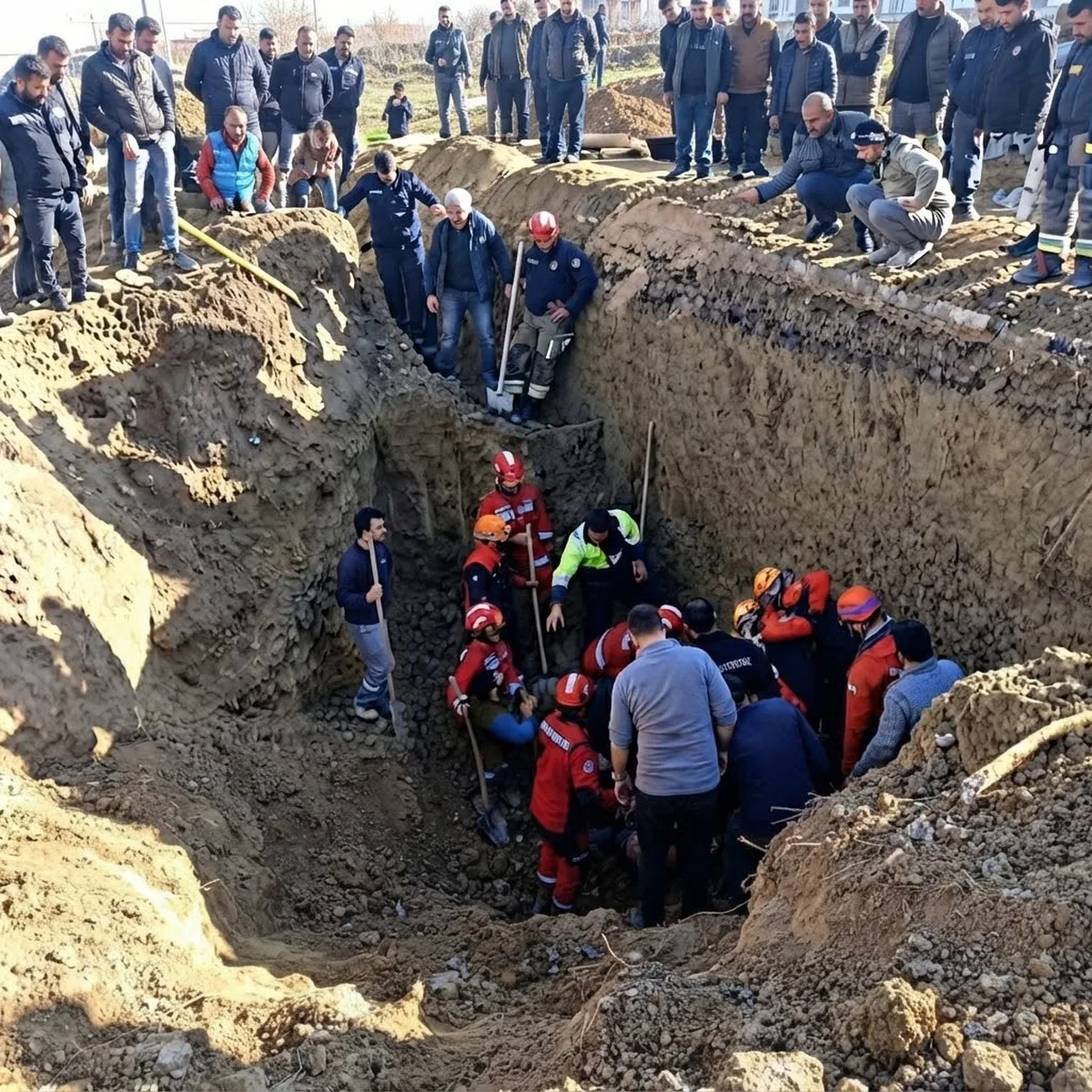 Polatlı'da ASKİ çalışmasında göçük altında kalan muhtar Tufan Bahçeci öldü