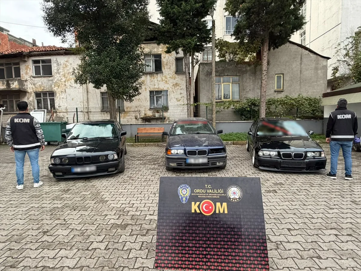 Ordu'da motor ve şase numarası değiştirildiği iddiasıyla 6 araca el konuldu