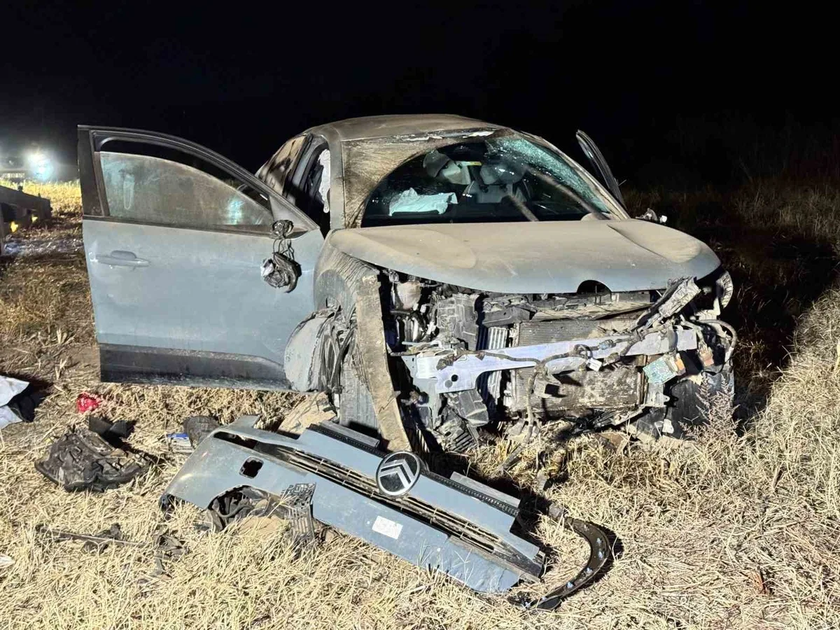 Edirne'de sınıra yakın tarlaya devrilen otomobilde 10 düzensiz göçmen yaralandı