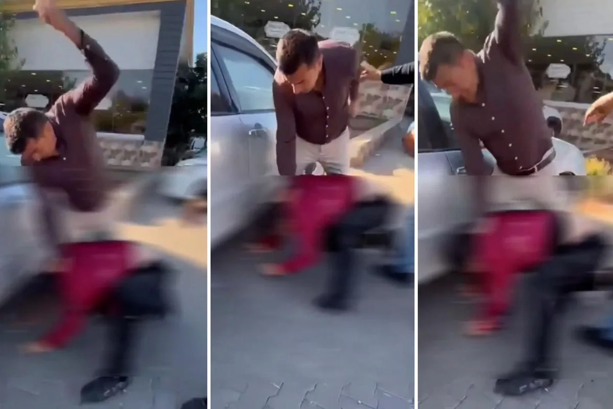 Şehri ayağa kaldıran görüntü! Elinde bıçakla öldüresiye darp etti