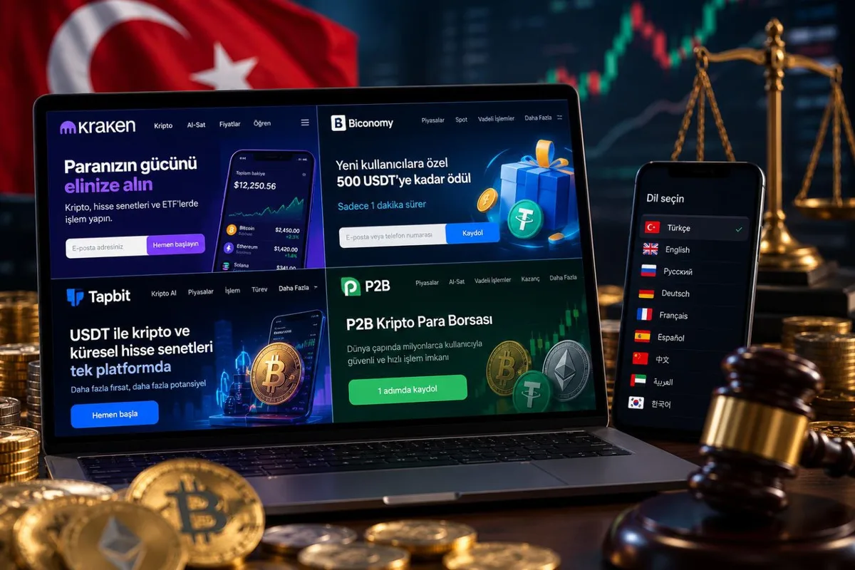 Global kripto borsaları Türkçede ısrarcı: Kraken, Biconomy, Tapbit ve P2B dil desteğini kaldırmıyor