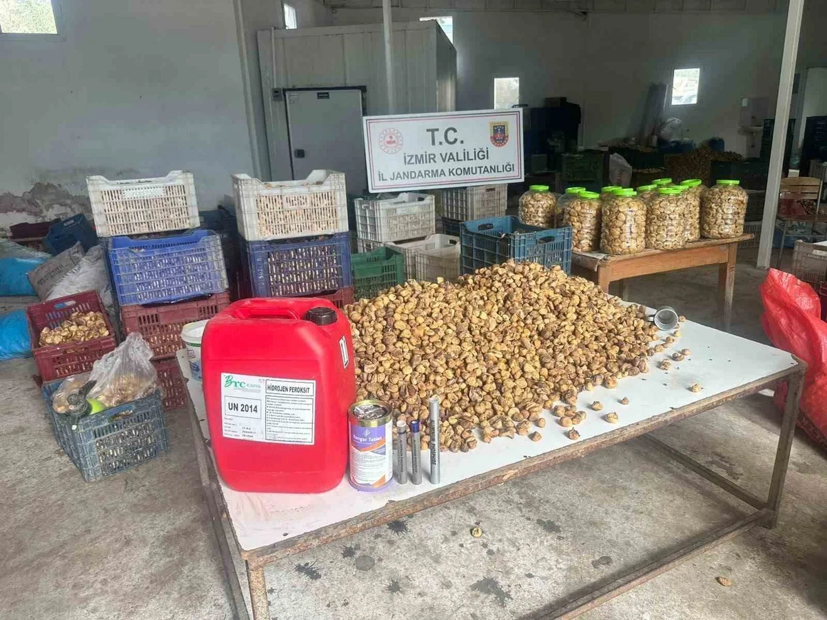 Ödemiş'te kimyasalla beyazlatılan 3 ton sağlıksız incir ele geçirildi