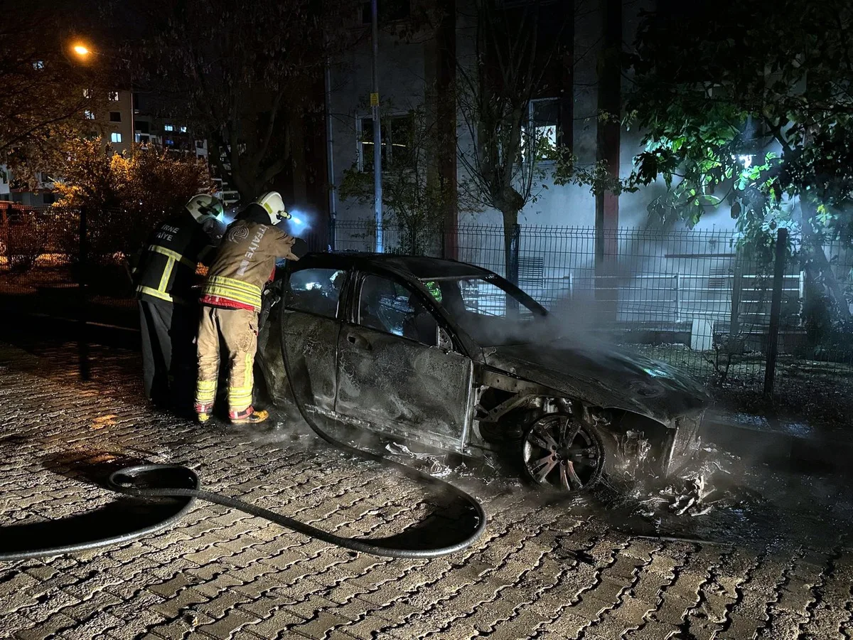 Edirne'de Bulgaristan plakalı otomobil park halinde yanarak kullanılamaz hale geldi