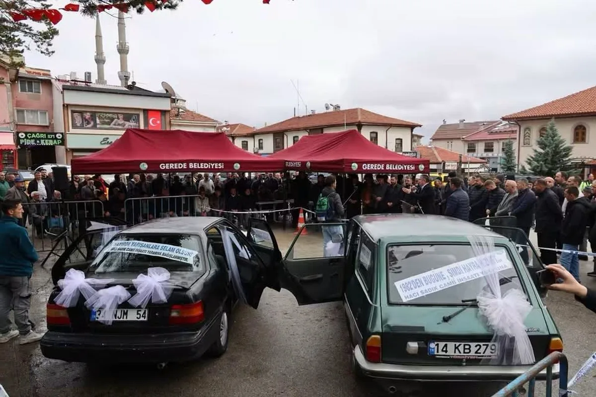 Bolu Gerede'de cami için müzayedede iki otomobil 410 bin liraya alıcı buldu