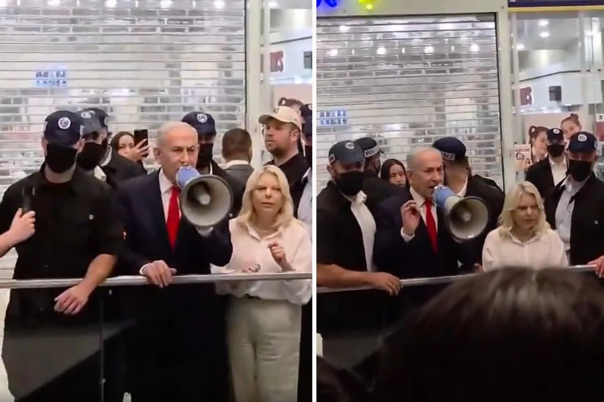 Netanyahu alışveriş merkezinde megafonla insanları oy kullanmaya çağırdı