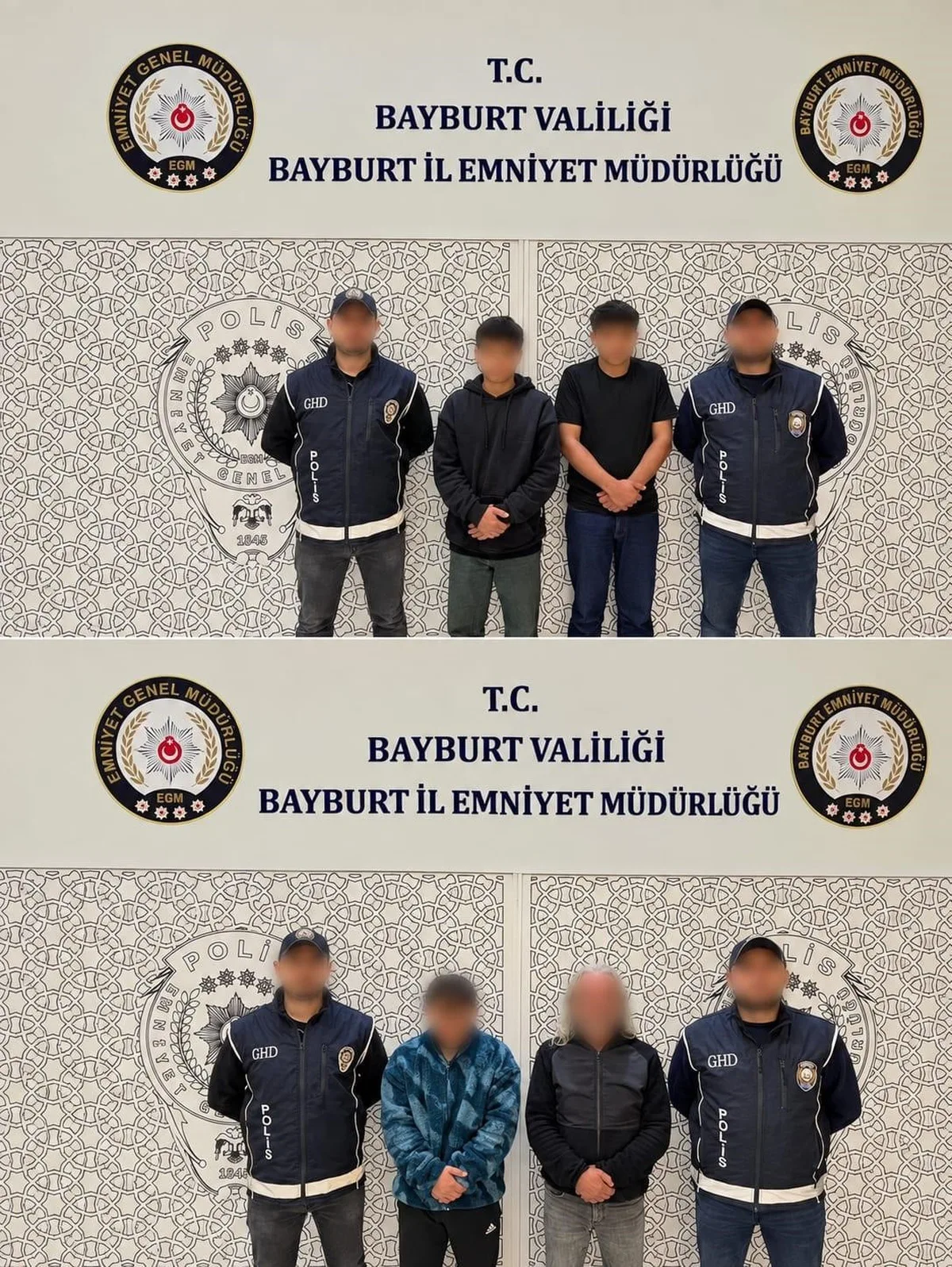 Bayburt'ta göçmen kaçakçılığı operasyonunda 2 düzensiz göçmen, 2 şüpheli yakalandı