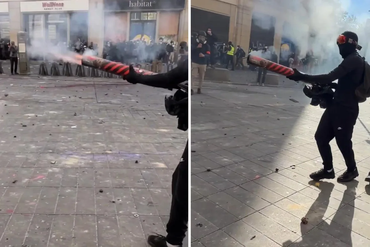 Kendi yaptığı roket düzeneğiyle polise havai fişek attı
