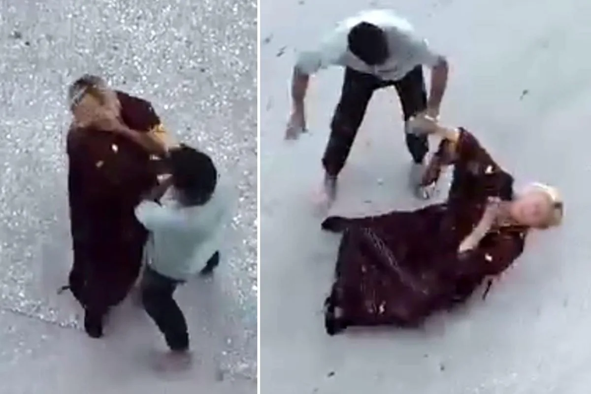 Sokak ortasında kadına dehşeti yaşattı! Boğazını sıkıp yerde böyle sürükledi