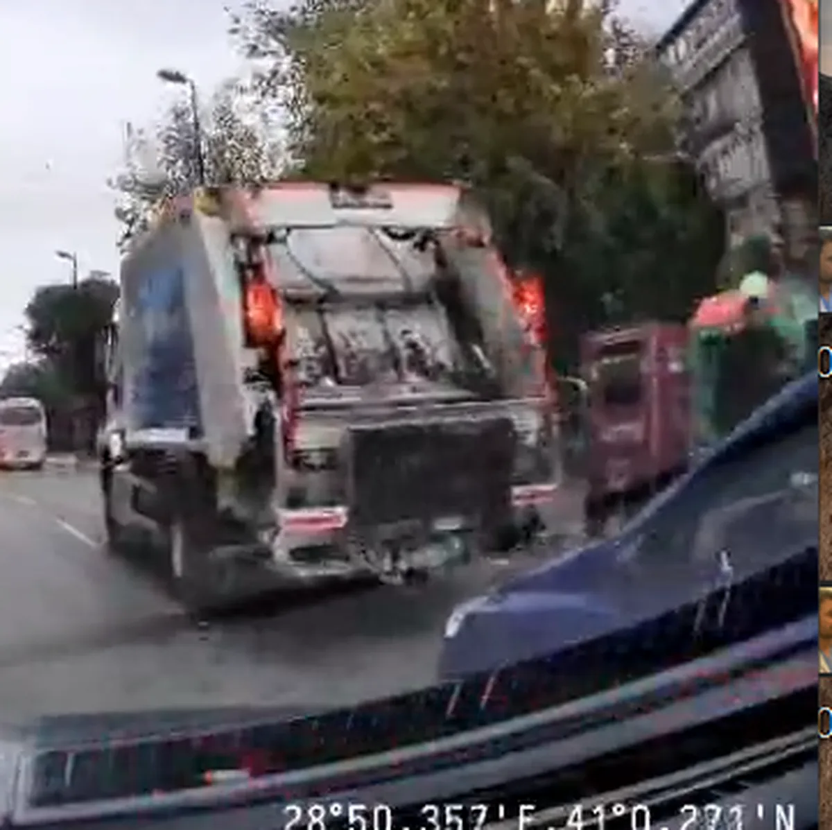 Bahçelievler'de otomobil çöp kamyonuna çarptı, belediye personeli son anda kurtuldu
