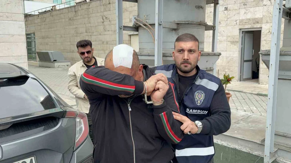 Samsun'da sokak ortasında ateş açan saldırganın kafasına pencereden mumluk attı! Saldırgan tutuklandı