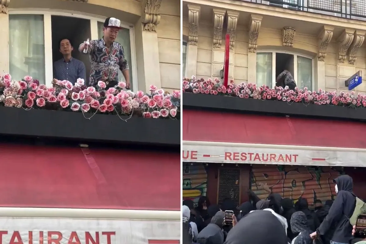Paris'te restoran sahibinin göstericilere biber gazlı müdahalesi ters tepti: Taş yağmuruna tuttular