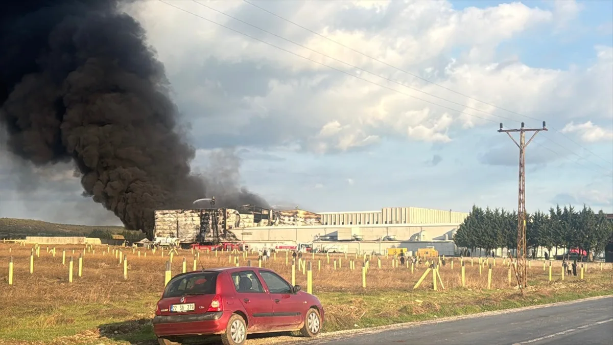 Kırklareli Vize'de ilaç fabrikasındaki yangına itfaiye ve AFAD müdahale ediyor