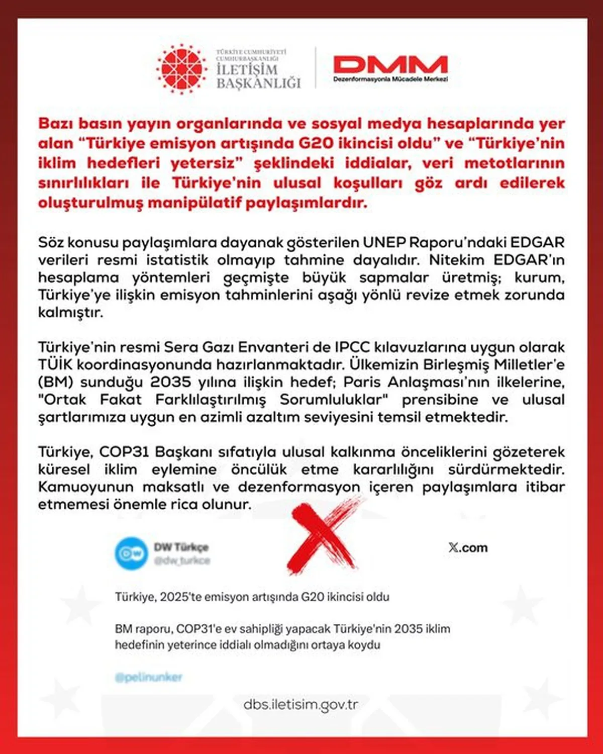 DMM, Türkiye'ye yönelik emisyon ve iklim hedefi iddialarını manipülatif buldu