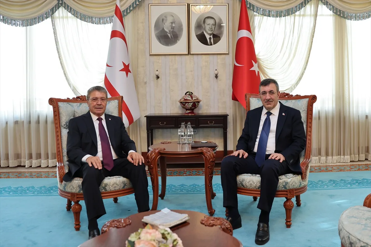 Cumhurbaşkanı Yardımcısı Yılmaz, KKTC Başbakanı Üstel'le Ankara'da bir araya geldi