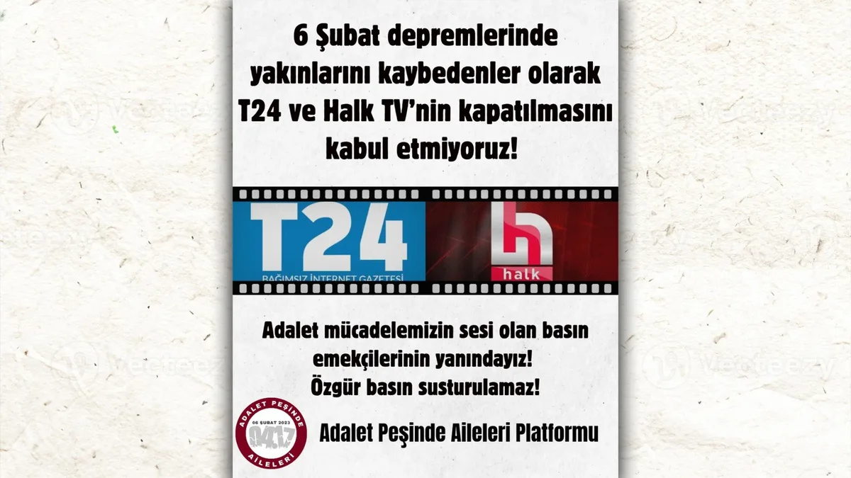 Adalet Peşinde Aileleri Platformu, T24 ve Halk TV'ye yönelik kararlara tepki gösterdi