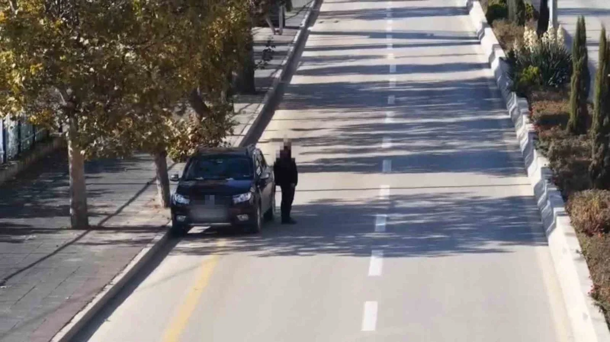 Kırıkkale'de dronlu denetimde kaçan sürücüye 200 bin lira ceza kesildi