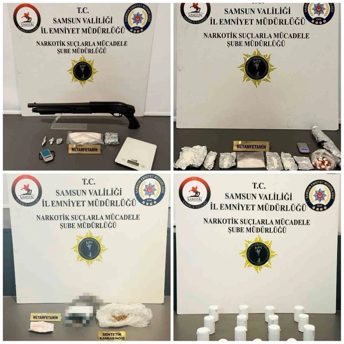 Samsun'da 4 ilçede uyuşturucu operasyonu yapıldı, 331,5 gram metamfetamin ele geçti