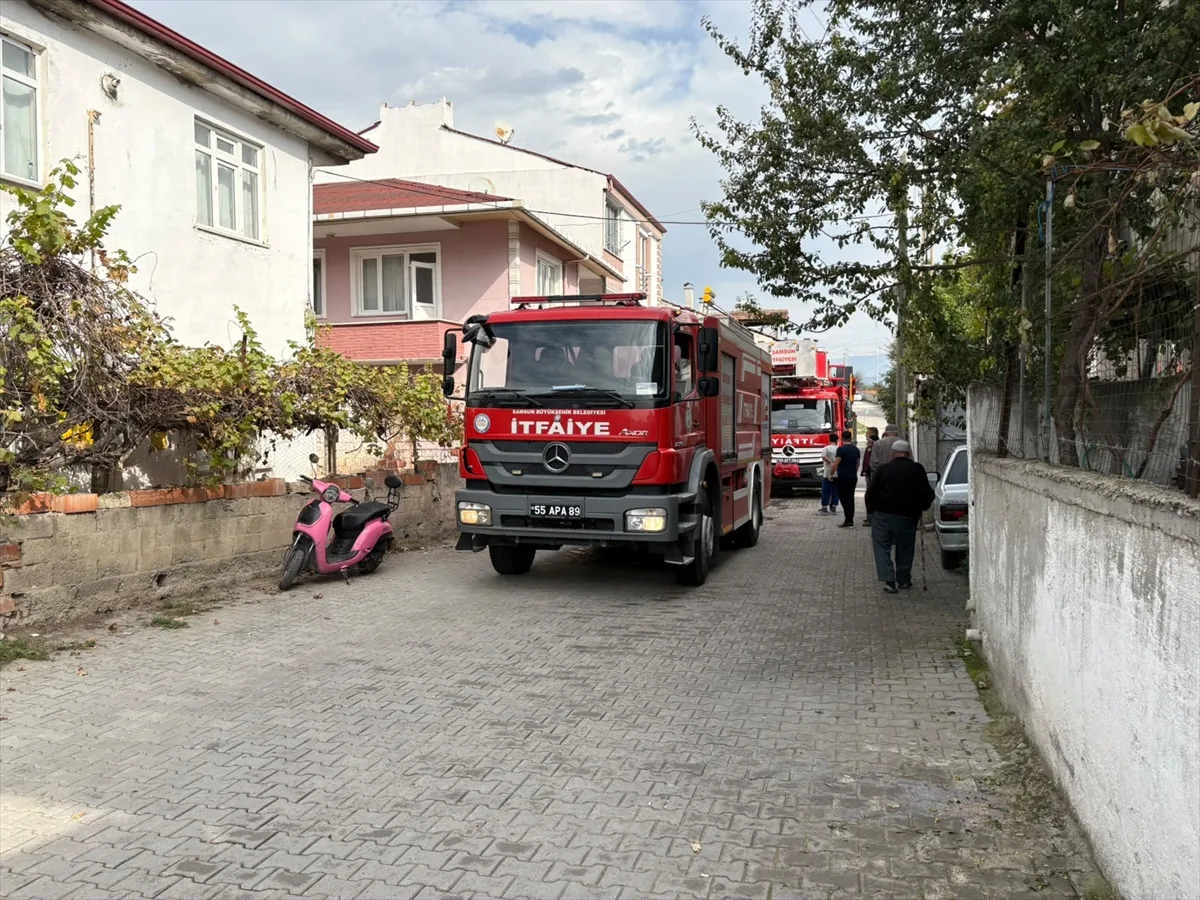 Samsun Vezirköprü'de yangında eşyalar kullanılamaz oldu, kedi yavrusu kurtarıldı